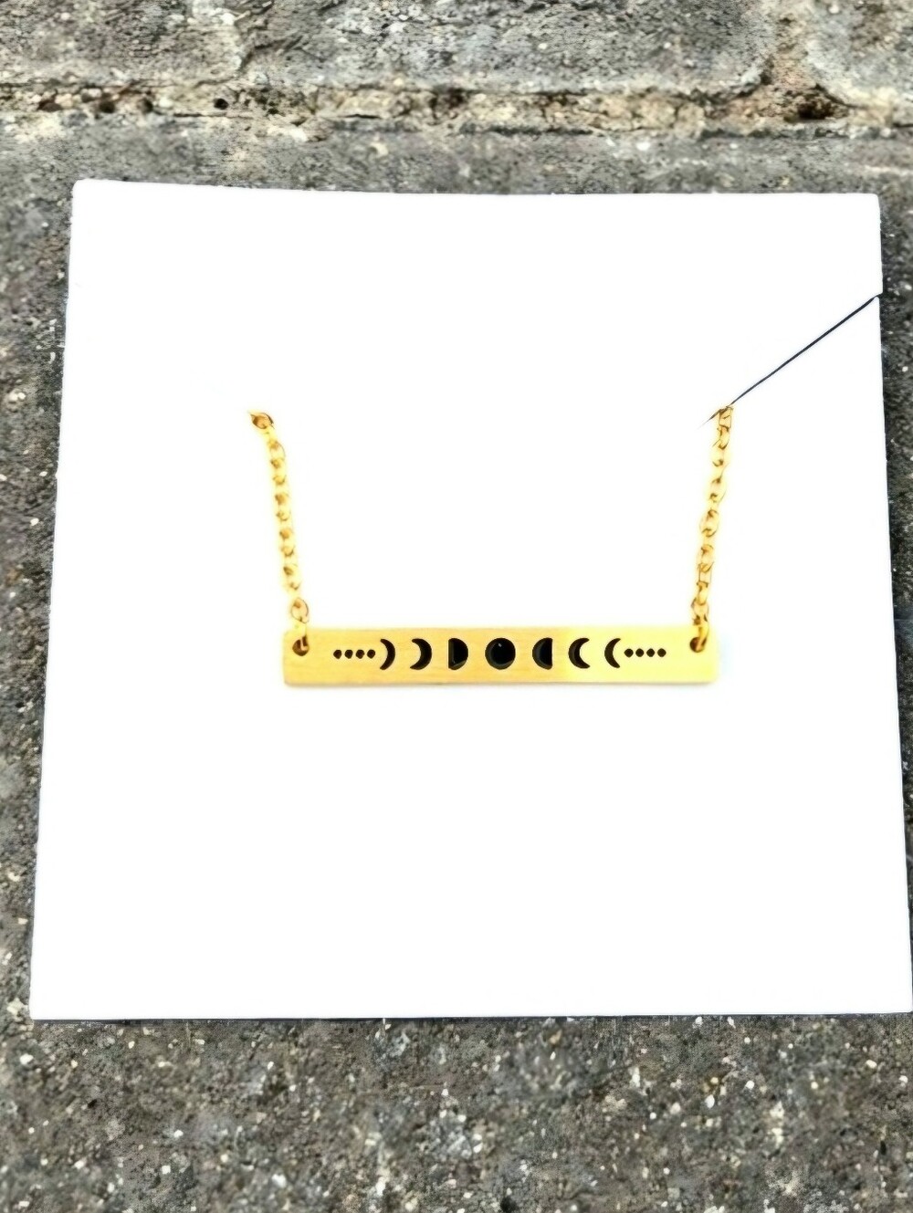 Minimalist Hypoallergenic Boho Moon Bar Necklace